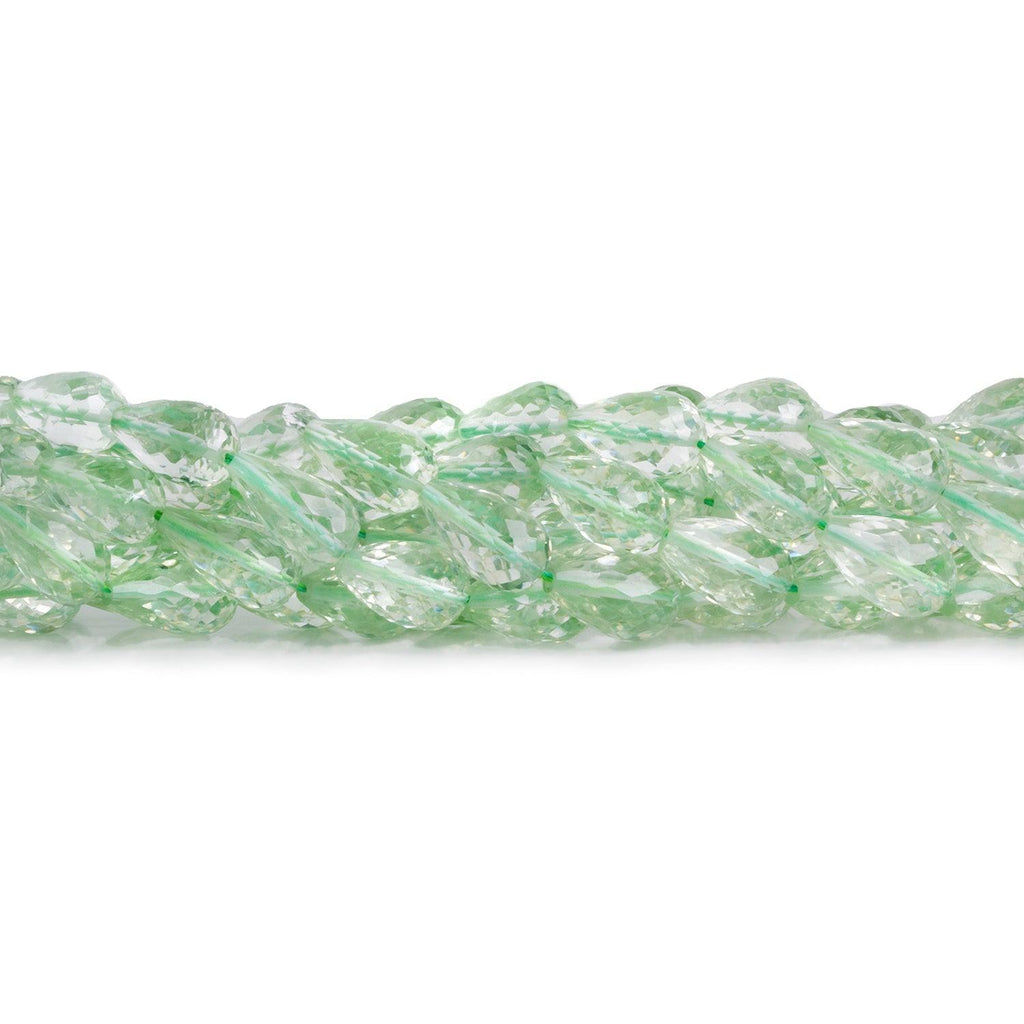 Prasiolite Straight Drilled Teardrops 17 inch 40 beads - The Bead Traders