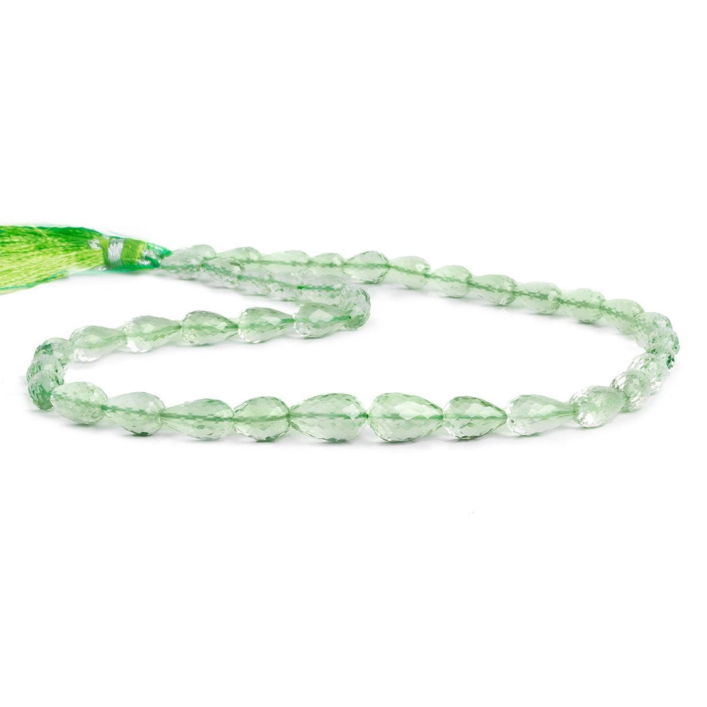Prasiolite Straight Drilled Teardrops 17 inch 40 beads - The Bead Traders