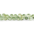 Prehnite Faceted Hearts 8 inch 63 beads - The Bead Traders