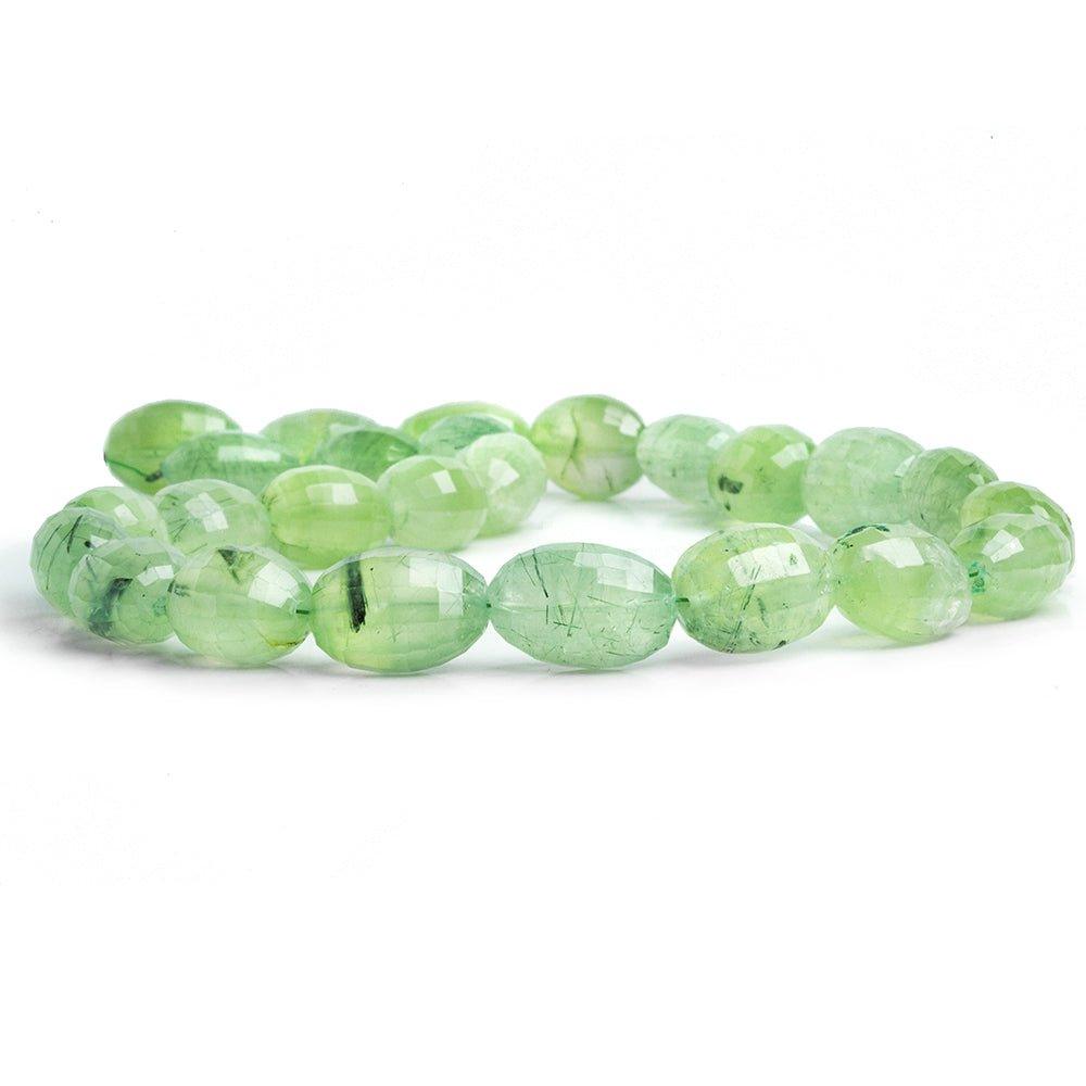 Prehnite Faceted Oval Beads 14 inch 25 pieces - The Bead Traders