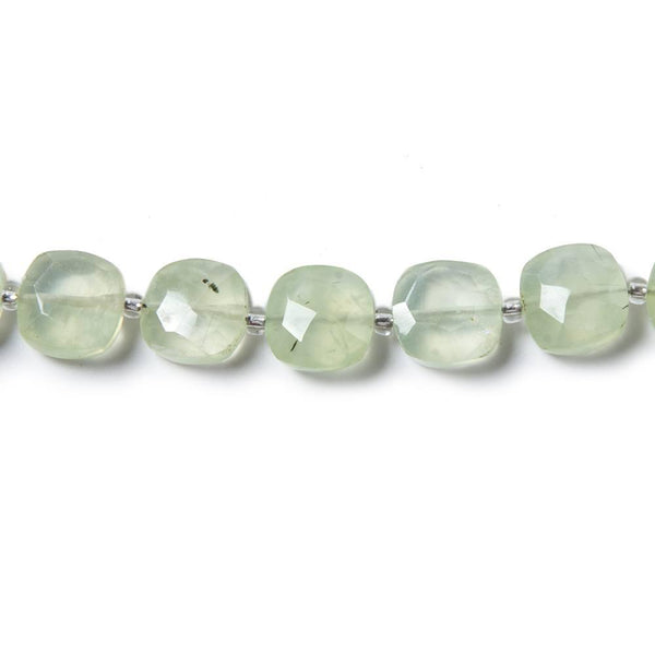 Prehnite faceted pillow beads 13.5 inch 32 pieces 8x8-9x9mm