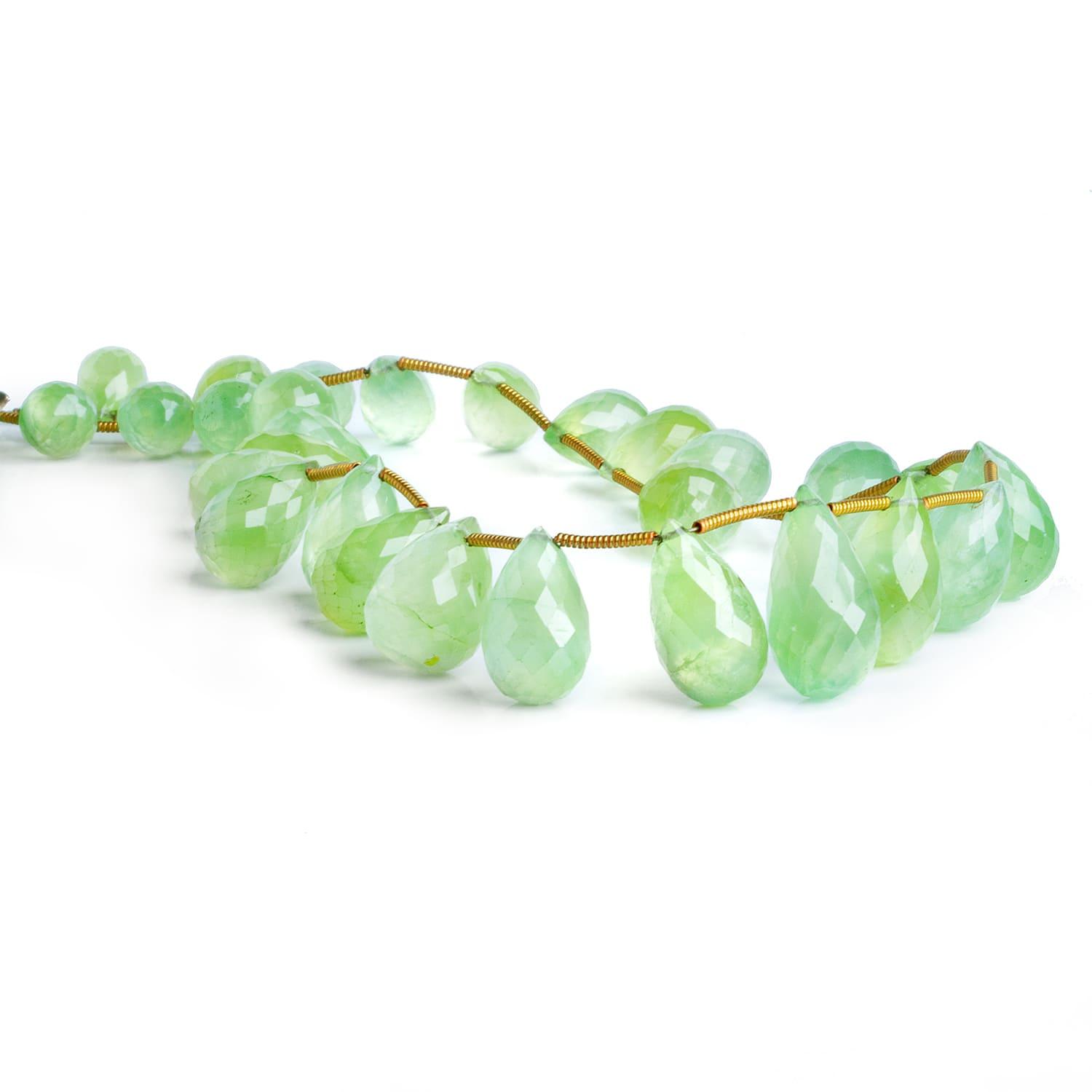 Prehnite Faceted Teardrops 12 inch 29 beads - The Bead Traders