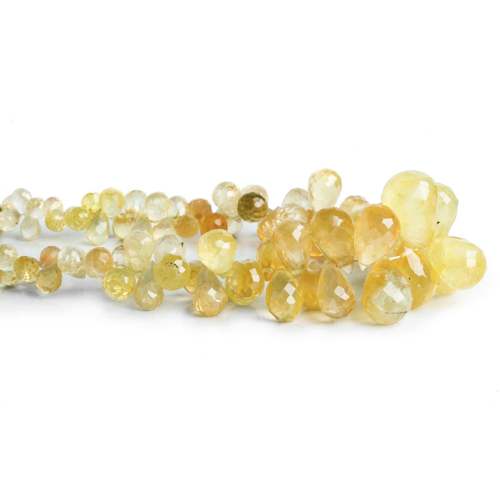Prehnite Faceted Teardrops 8 inch 80 beads - The Bead Traders