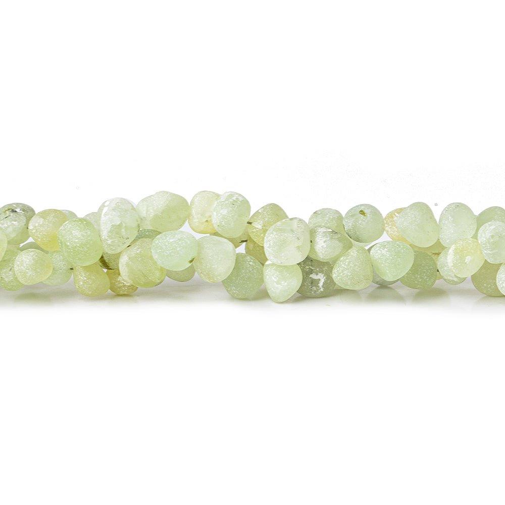 Prehnite Frosted Top Drilled Plain Nuggets, 7.75" length, 5x5x4-7x5x5mm, 46 pcs - The Bead Traders