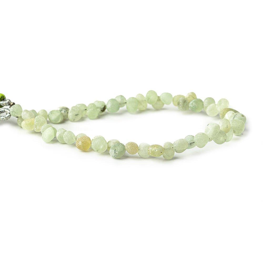 Prehnite Frosted Top Drilled Plain Nuggets, 7.75" length, 5x5x4-7x5x5mm, 46 pcs - The Bead Traders