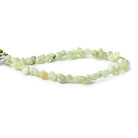 Prehnite Frosted Top Drilled Plain Nuggets, 7.75" length, 5x5x4-7x5x5mm, 46 pcs - The Bead Traders