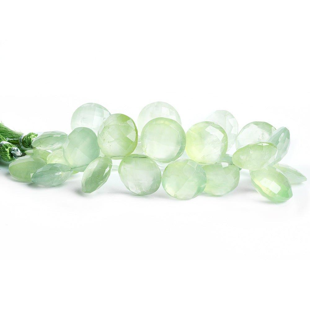 Prehnite Top Drilled Faceted Coin Beads 8 inch 27 pieces - The Bead Traders