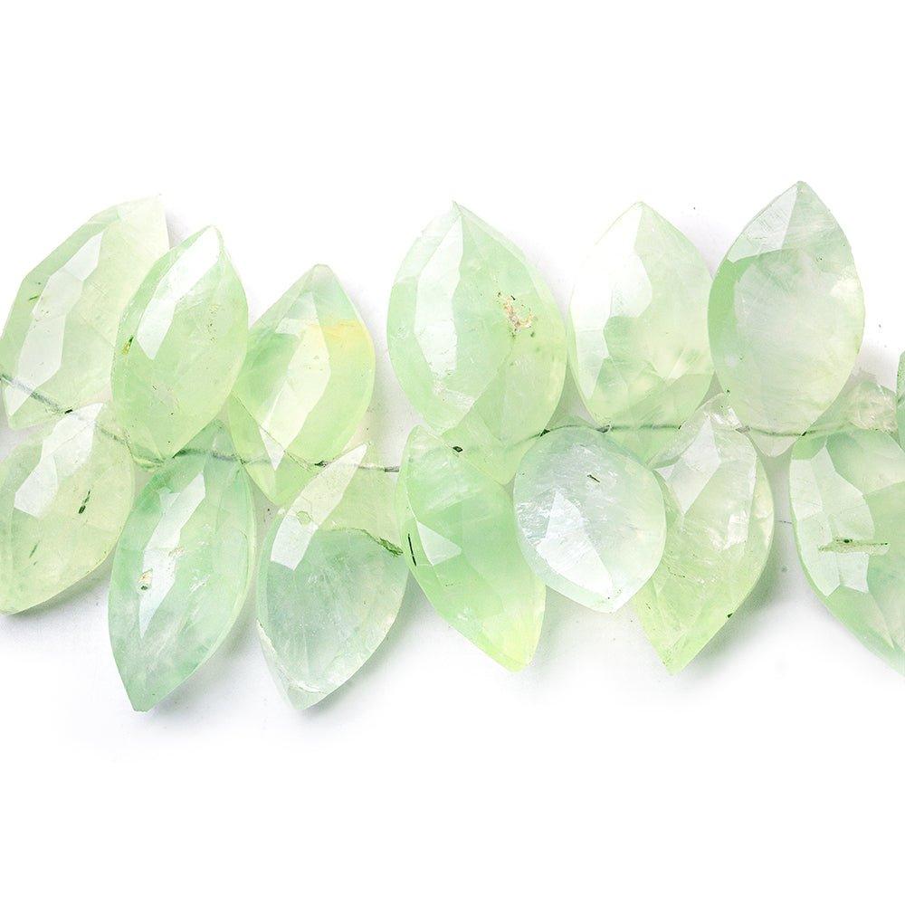 Prehnite Top Drilled Faceted Marquise Beads 8 inch 48 pieces - The Bead Traders