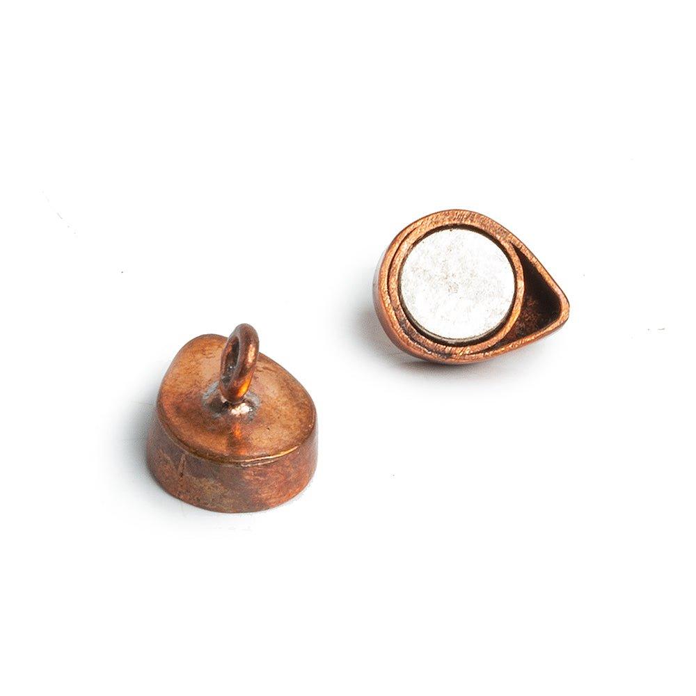 Pure Copper Pear Magnetic Clasp 1 piece - The Bead Traders
