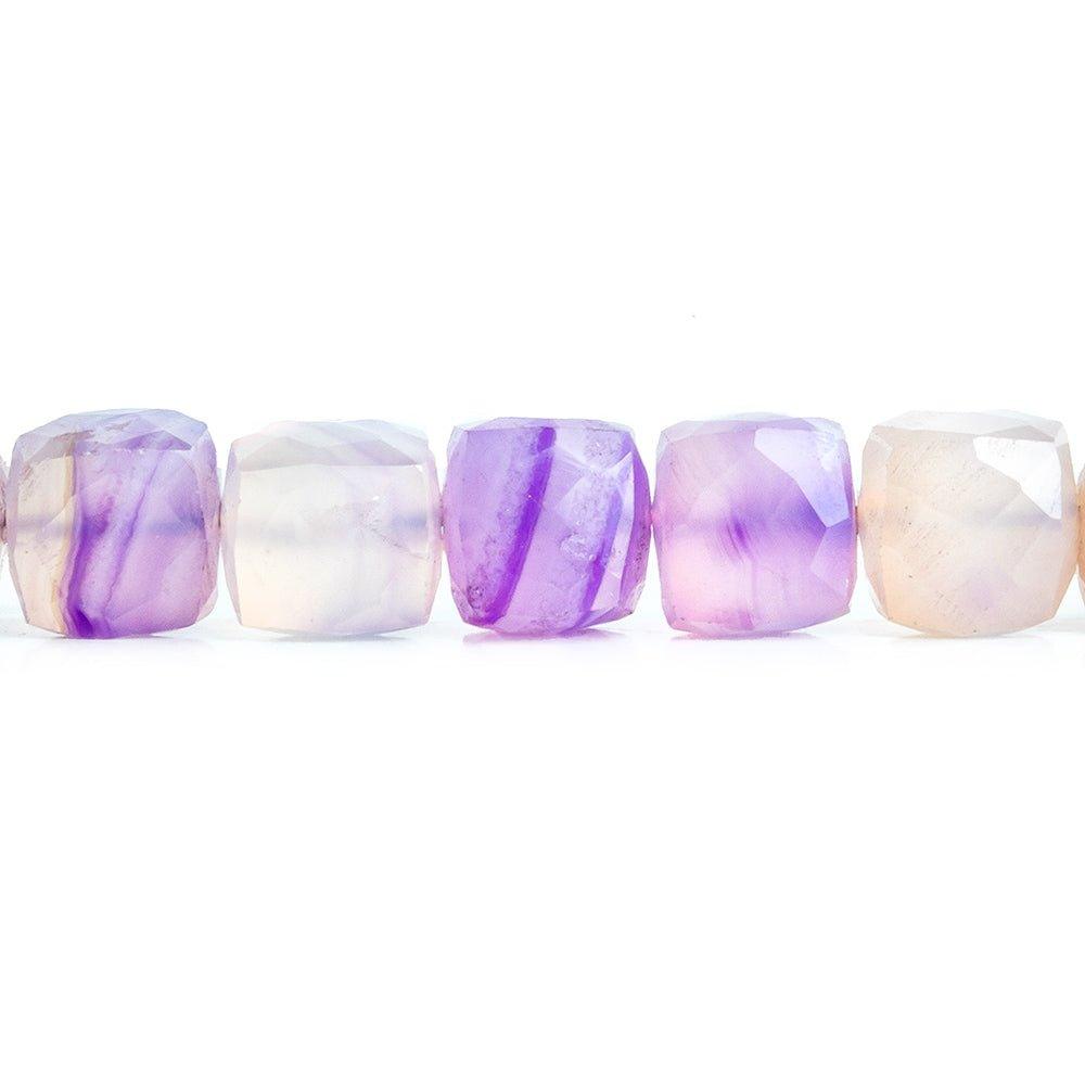 Purple Chalcedony Faceted Cube Beads 8 inch 26 pieces - The Bead Traders