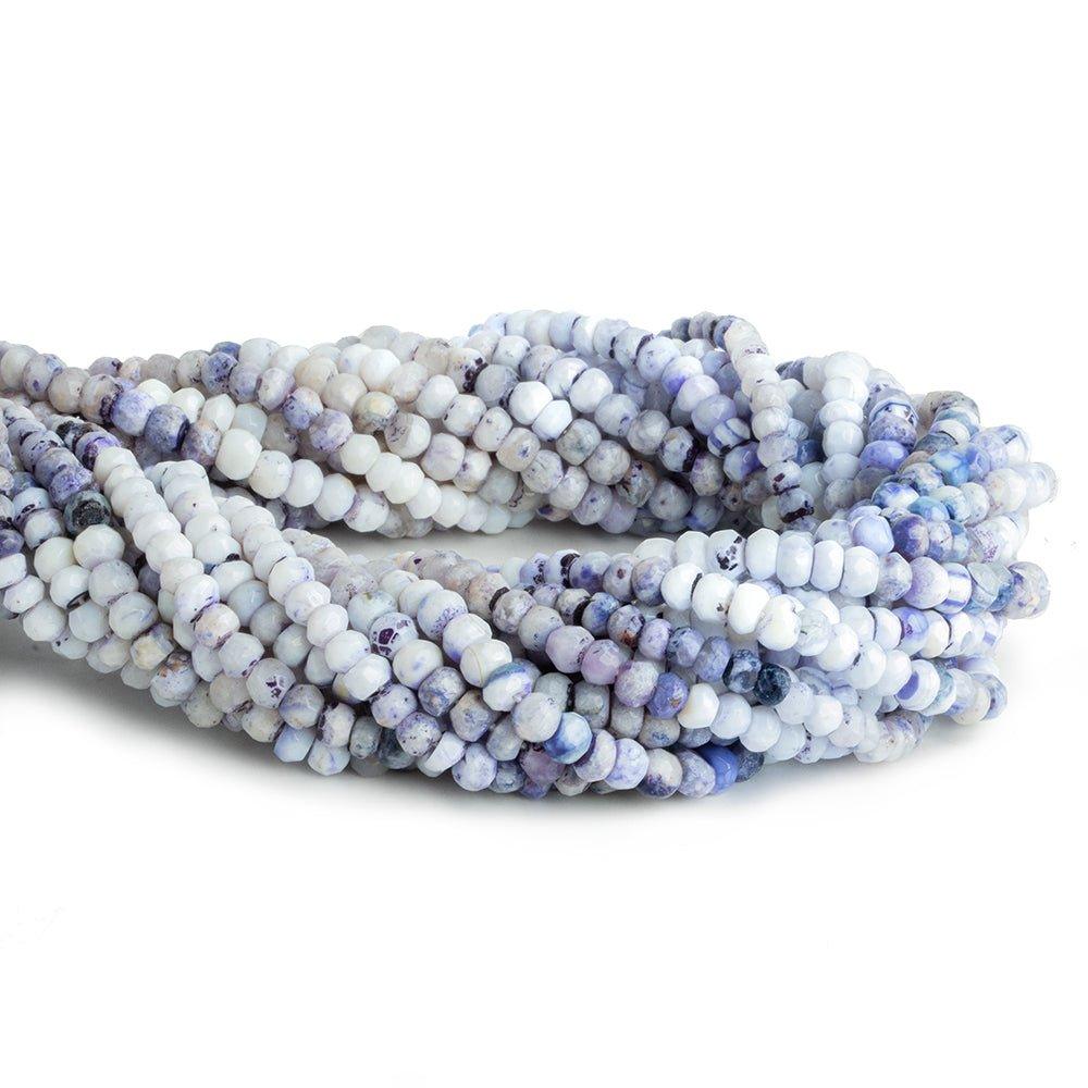 Purple Morado Opal Hand Cut Faceted Rondelle Beads 12 inch 95 pieces - The Bead Traders