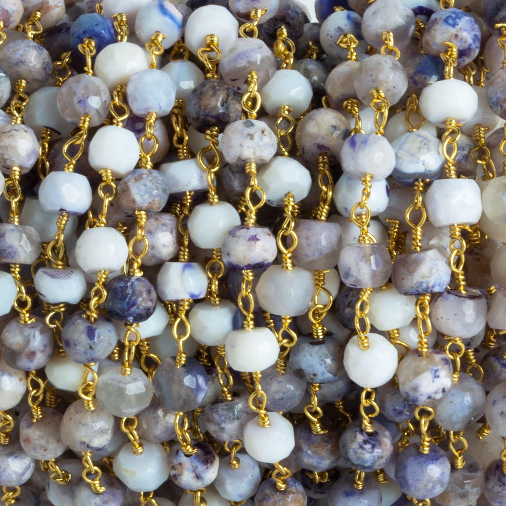 Purple Opal Rondelle Gold Chain 30 pieces - The Bead Traders