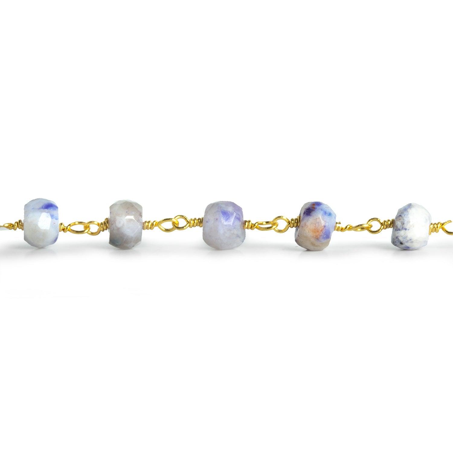 Purple Opal Rondelle Gold Chain 30 pieces - The Bead Traders