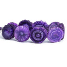 Purple Solar Quartz Slice Beads 8 inch 9 pieces - The Bead Traders
