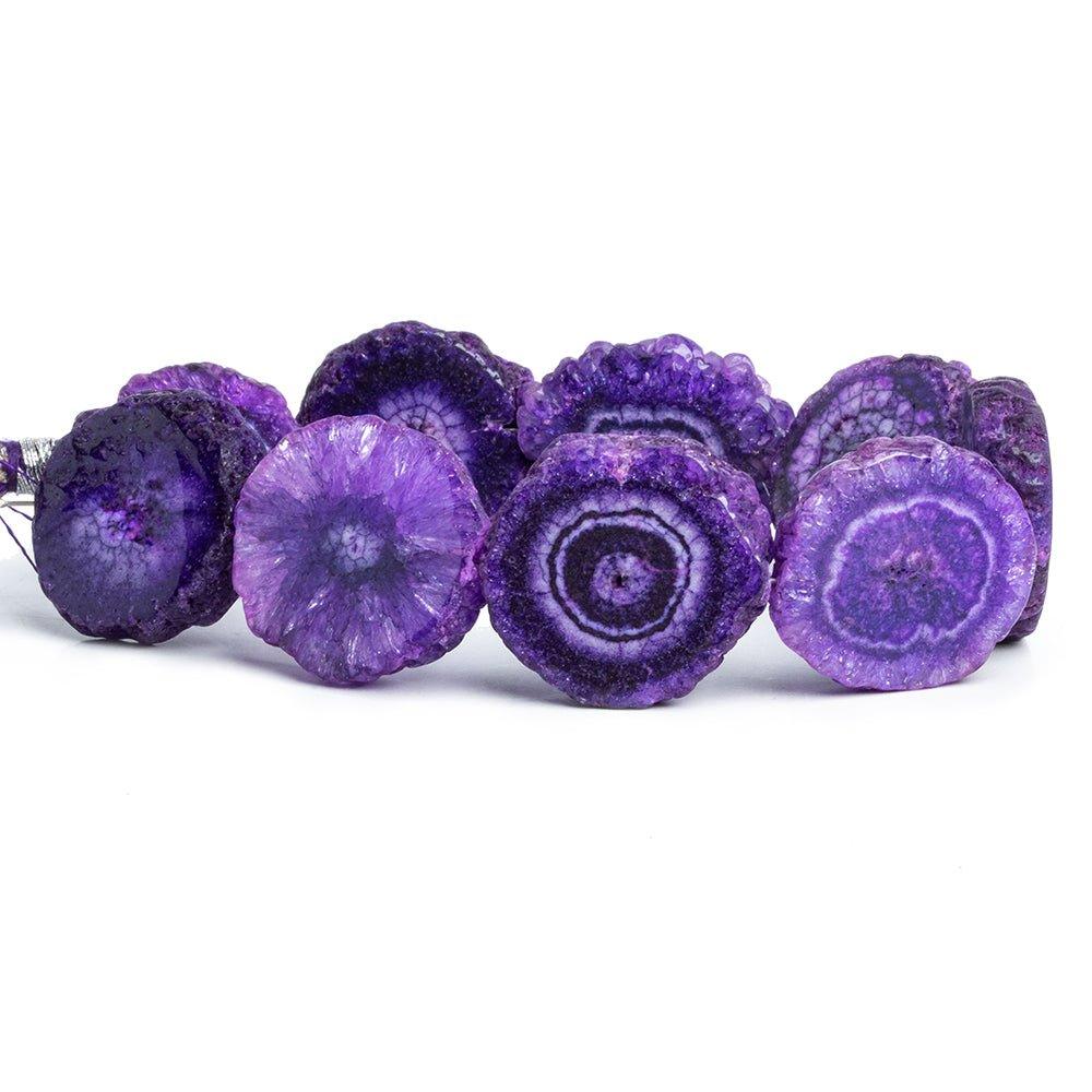 Purple Solar Quartz Slice Beads 8 inch 9 pieces - The Bead Traders