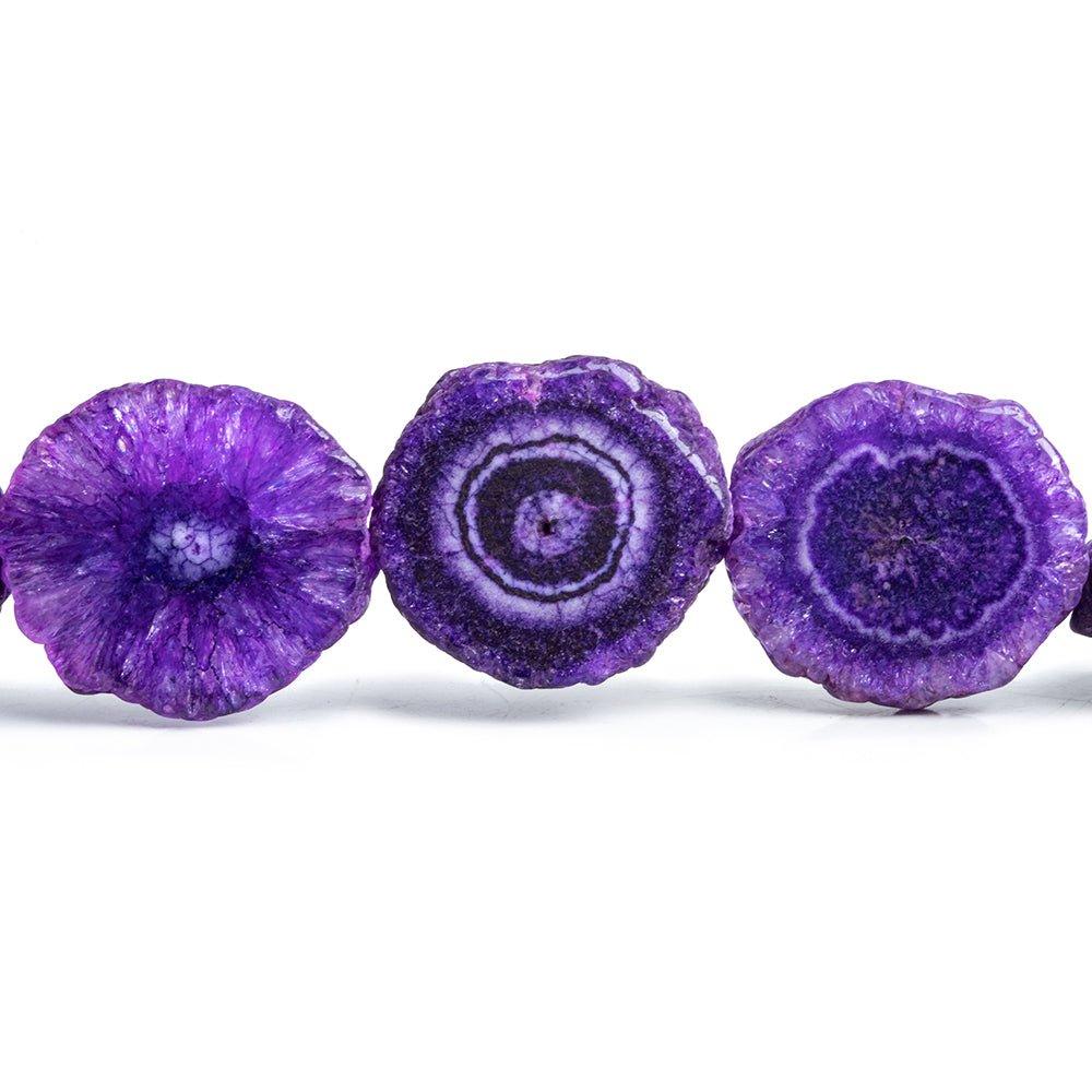 Purple Solar Quartz Slice Beads 8 inch 9 pieces - The Bead Traders