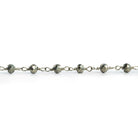 Pyrite Faceted Rondelle Silver Chain by the Foot 37 pieces - The Bead Traders