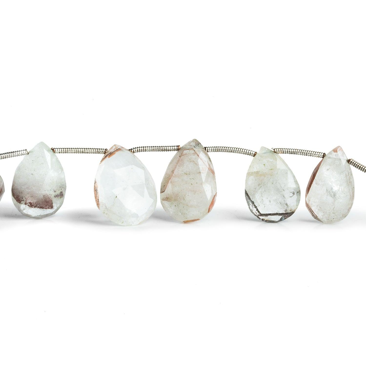 Quartz Faceted Pears 8.5 inch 14 beads - The Bead Traders