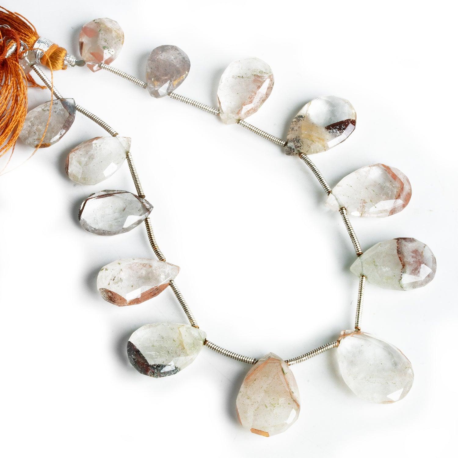Quartz Faceted Pears 8.5 inch 14 beads - The Bead Traders