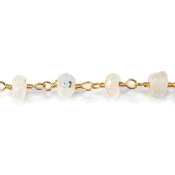 Rainbow Moonstone and Sunstone Hand Wrapped Chain - Lot of 10ft - The Bead Traders