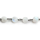 Rainbow Moonstone Coin Black Gold Chain by the Foot 25 pieces - The Bead Traders