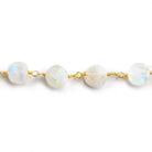 Rainbow Moonstone Coin Gold Chain by the Foot 24 pieces - The Bead Traders