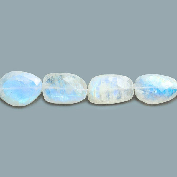Rainbow Moonstone Faceted Nugget Beads 14 inch 20 pieces