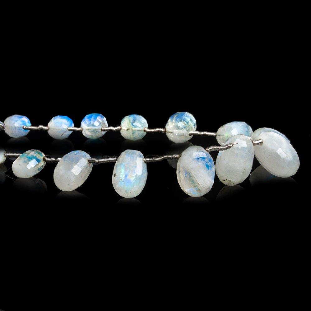 Rainbow Moonstone Faceted Oval Beads 6 inch 10 pieces - The Bead Traders