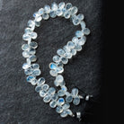 Rainbow Moonstone Faceted Pears 10 inch 70 beads - The Bead Traders