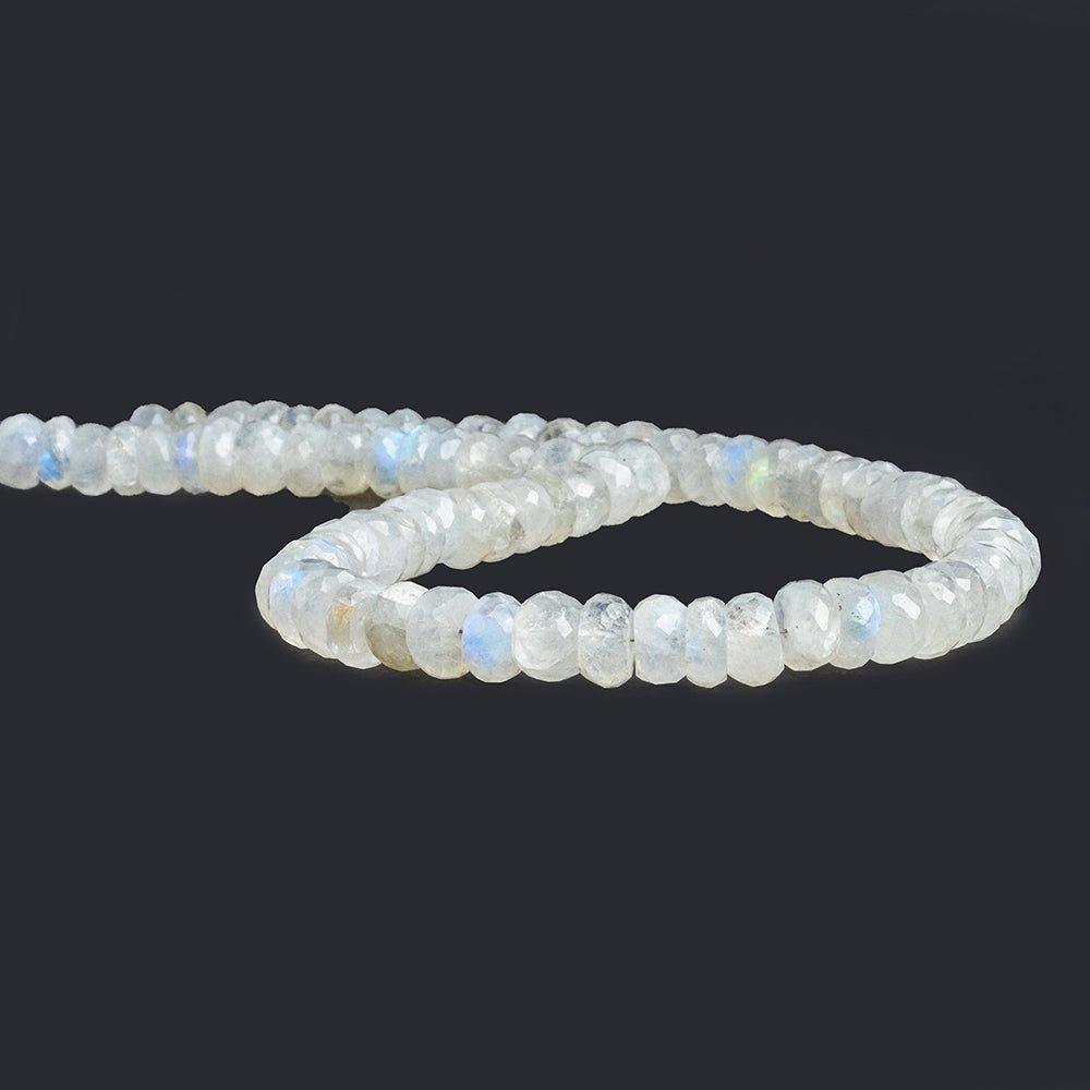 Rainbow Moonstone Faceted Rondelle Beads 14 inch 75 pieces - The Bead Traders