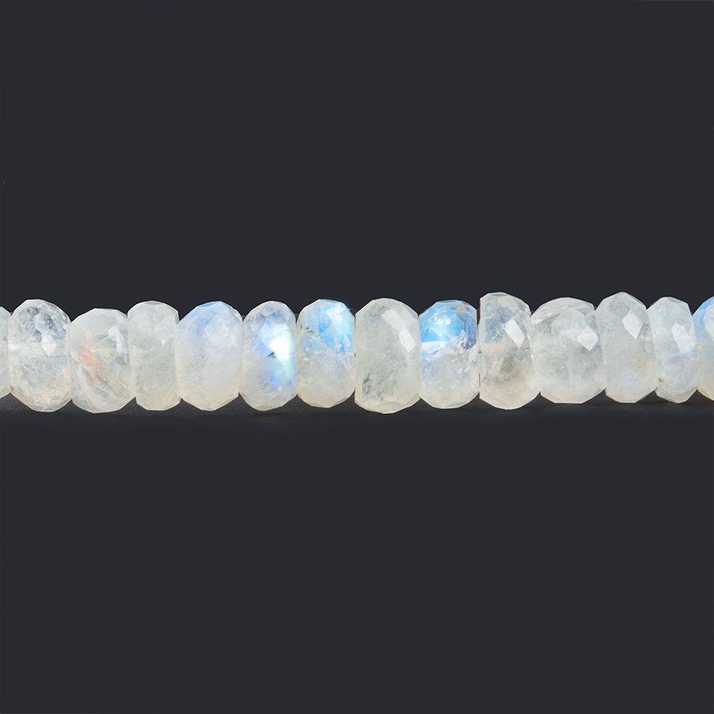 Rainbow Moonstone Faceted Rondelle Beads 14 inch 75 pieces - The Bead Traders