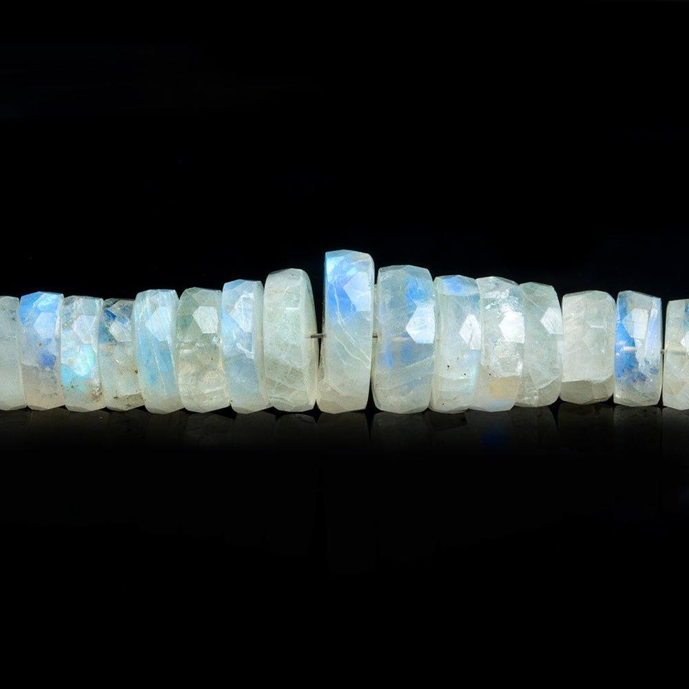 Rainbow Moonstone Faceted Rondelle Beads 8 inch 65 pieces - The Bead Traders