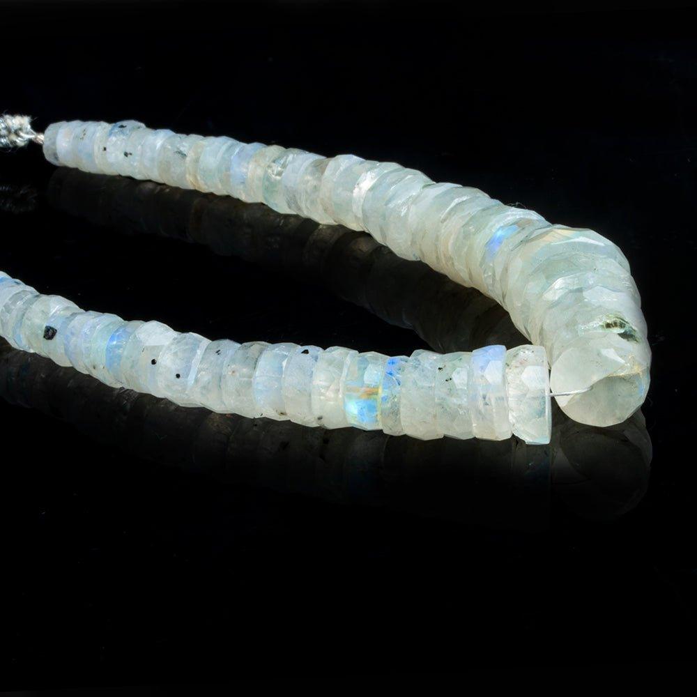 Rainbow Moonstone Faceted Rondelle Beads 8 inch 65 pieces - The Bead Traders