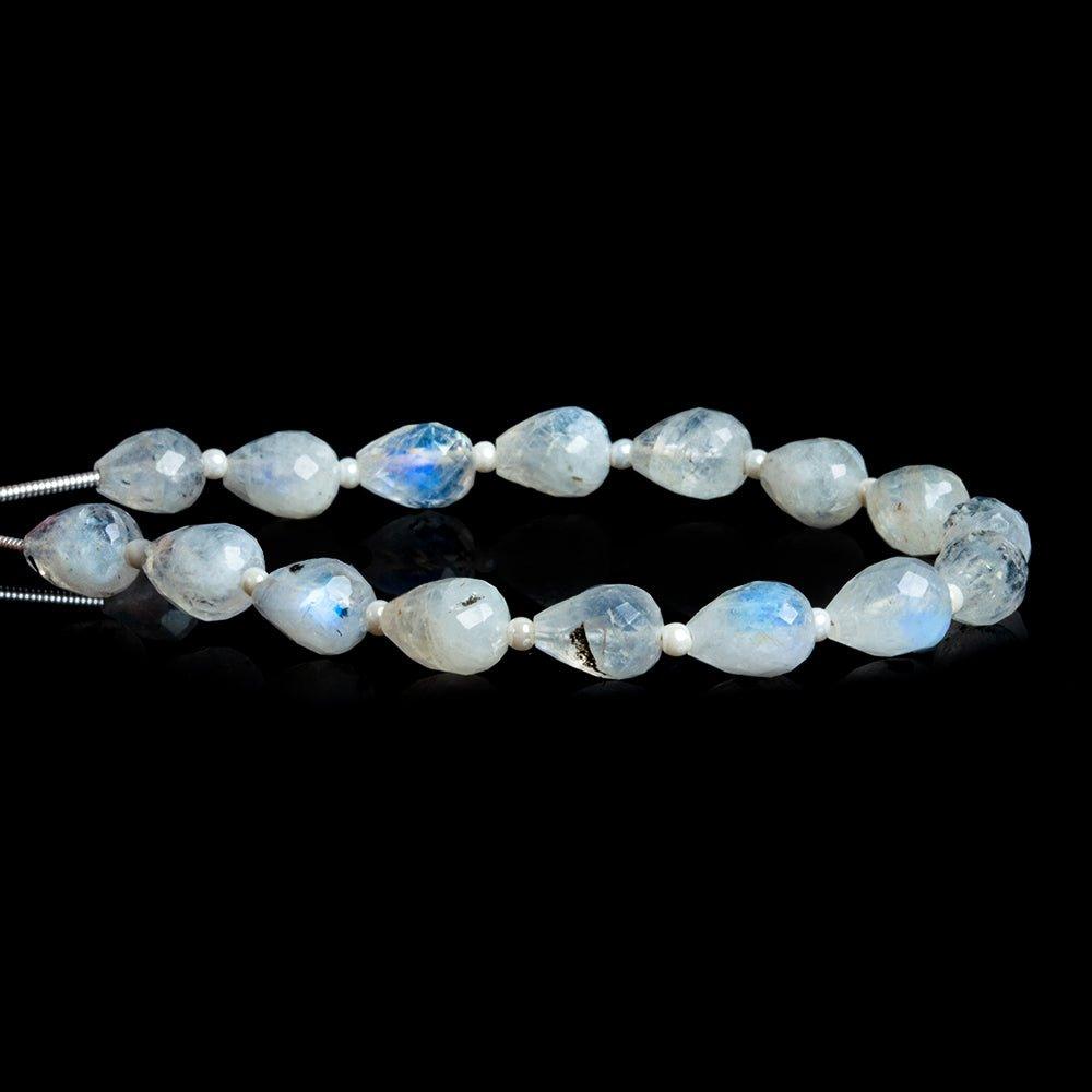 Rainbow Moonstone Faceted Teardrop Beads 6 inch 15 pieces - The Bead Traders
