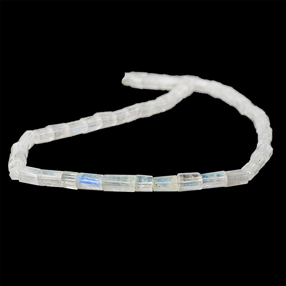 Rainbow Moonstone faceted tubes 5x4mm - 9x4mm 14.5 inch 55 beads - The Bead Traders