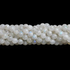 Rainbow Moonstone Hand Cut Plain Round Beads 12 inch 65 pieces - The Bead Traders