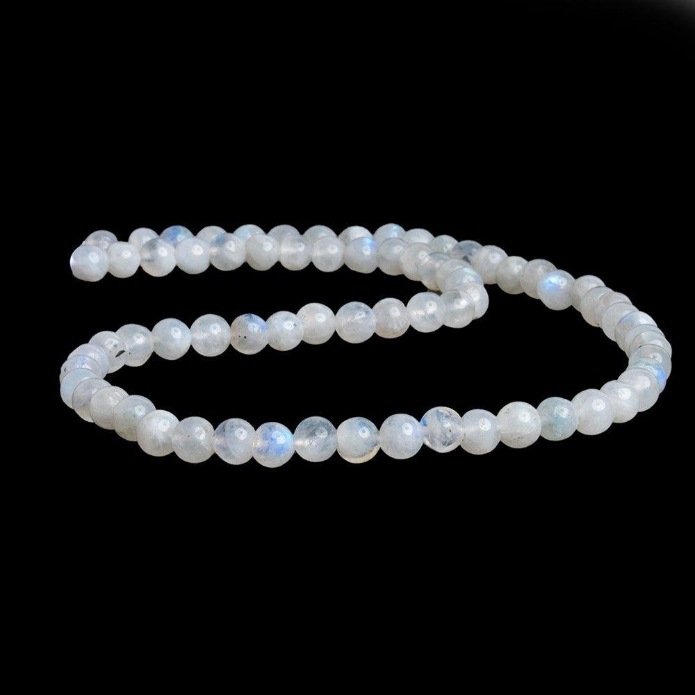 Rainbow Moonstone Hand Cut Plain Round Beads 12 inch 65 pieces - The Bead Traders