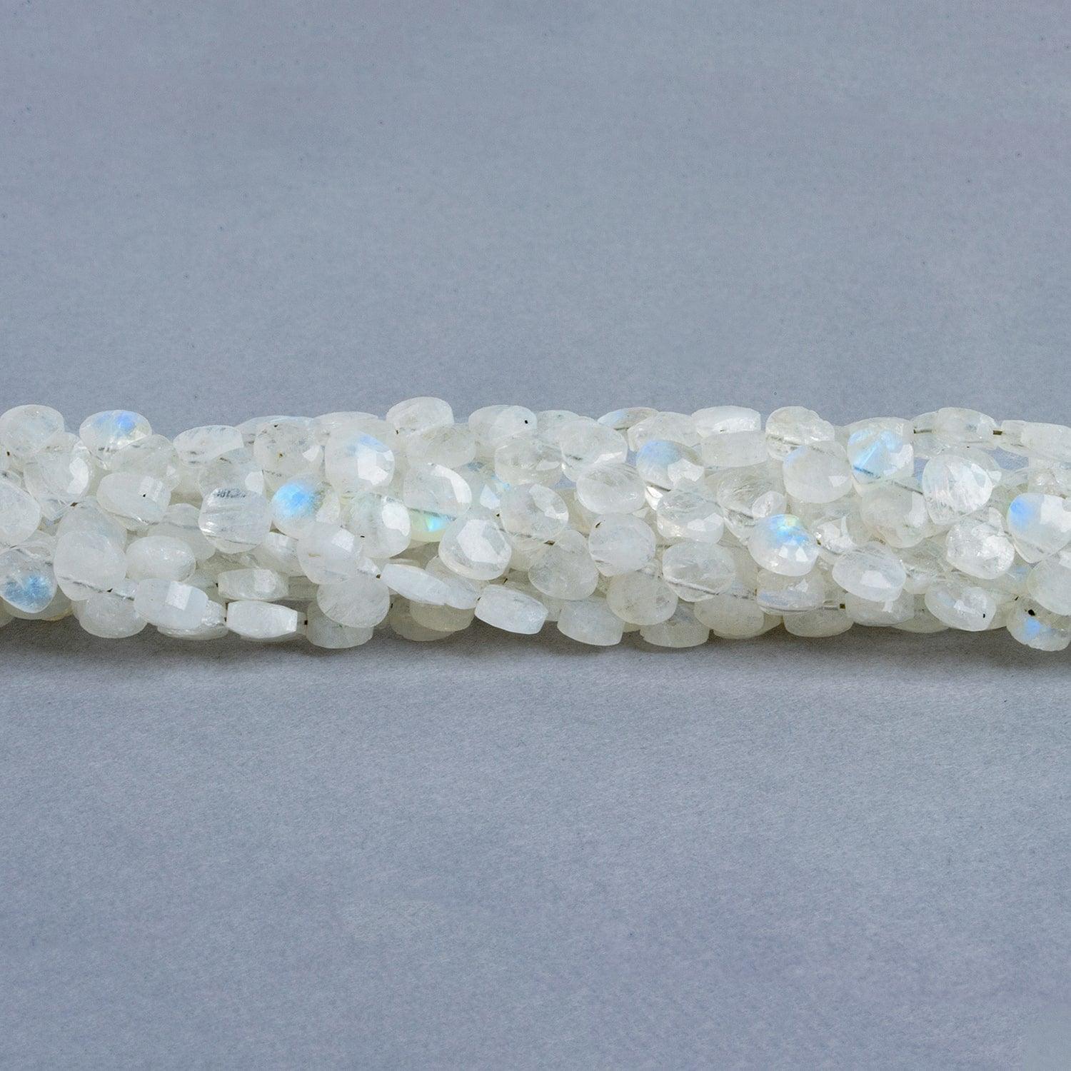 Rainbow Moonstone Heart Micro-Briolette Beads 6 inch 50 pieces - The Bead Traders