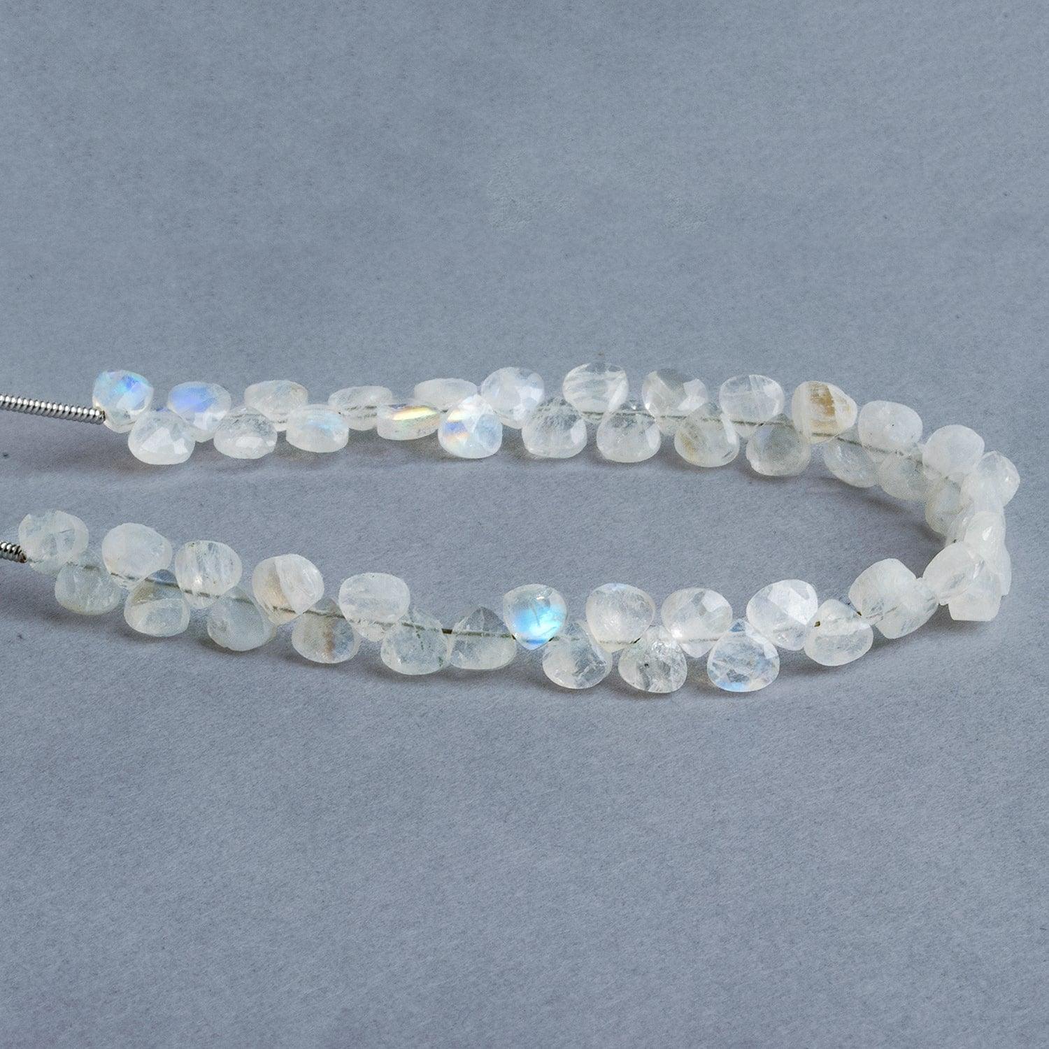 Rainbow Moonstone Heart Micro-Briolette Beads 6 inch 50 pieces - The Bead Traders