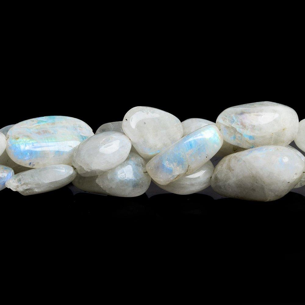 Rainbow Moonstone Plain Nugget Beads 12 inch 18 pieces - The Bead Traders