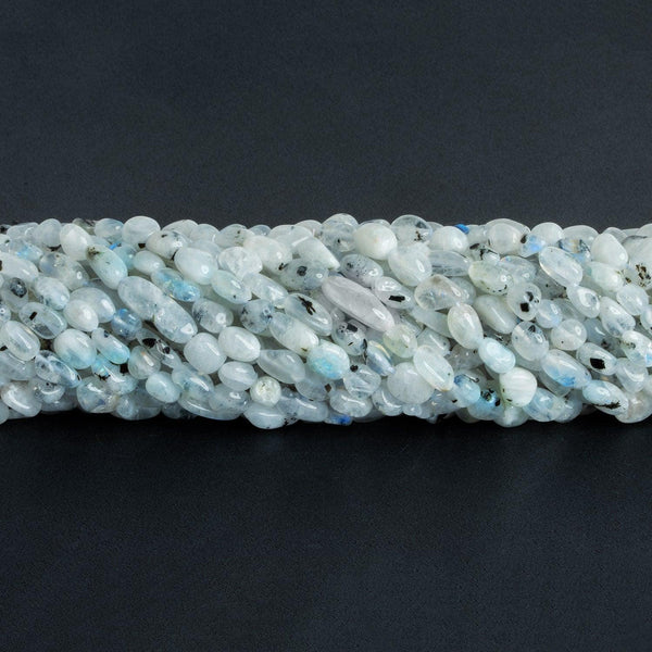 Rainbow Moonstone Plain Nuggets 12 inch 45 beads