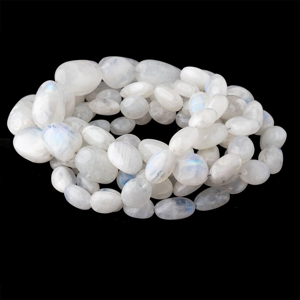 Rainbow Moonstone plain nuggets 18 inch 27 beads 11x10x6-24x15x9mm - The Bead Traders