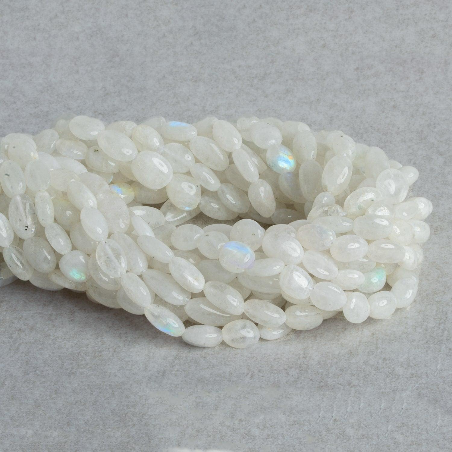 Rainbow Moonstone Plain Ovals 12 inch 26 pieces - The Bead Traders