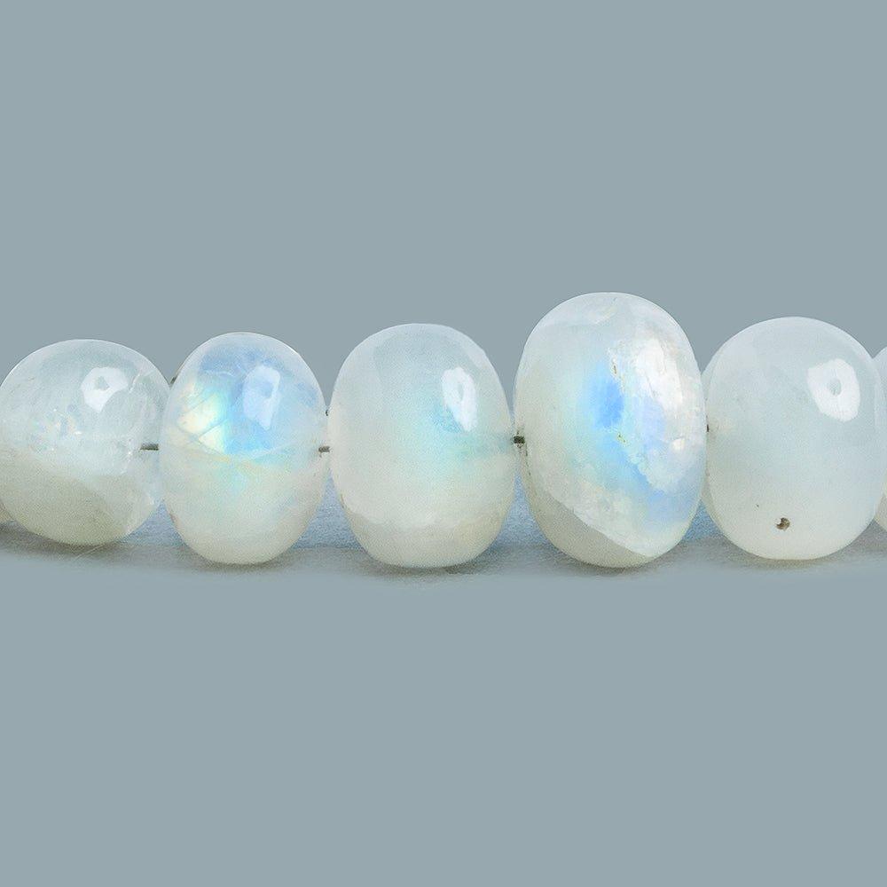 Rainbow Moonstone Plain Rondelle Beads 16 inch 75 pieces - The Bead Traders