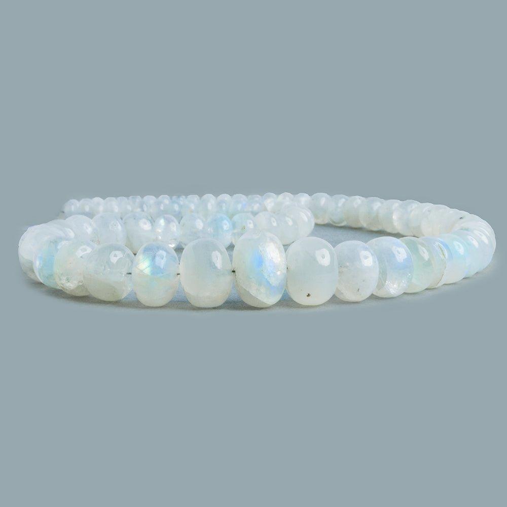 Rainbow Moonstone Plain Rondelle Beads 16 inch 75 pieces - The Bead Traders