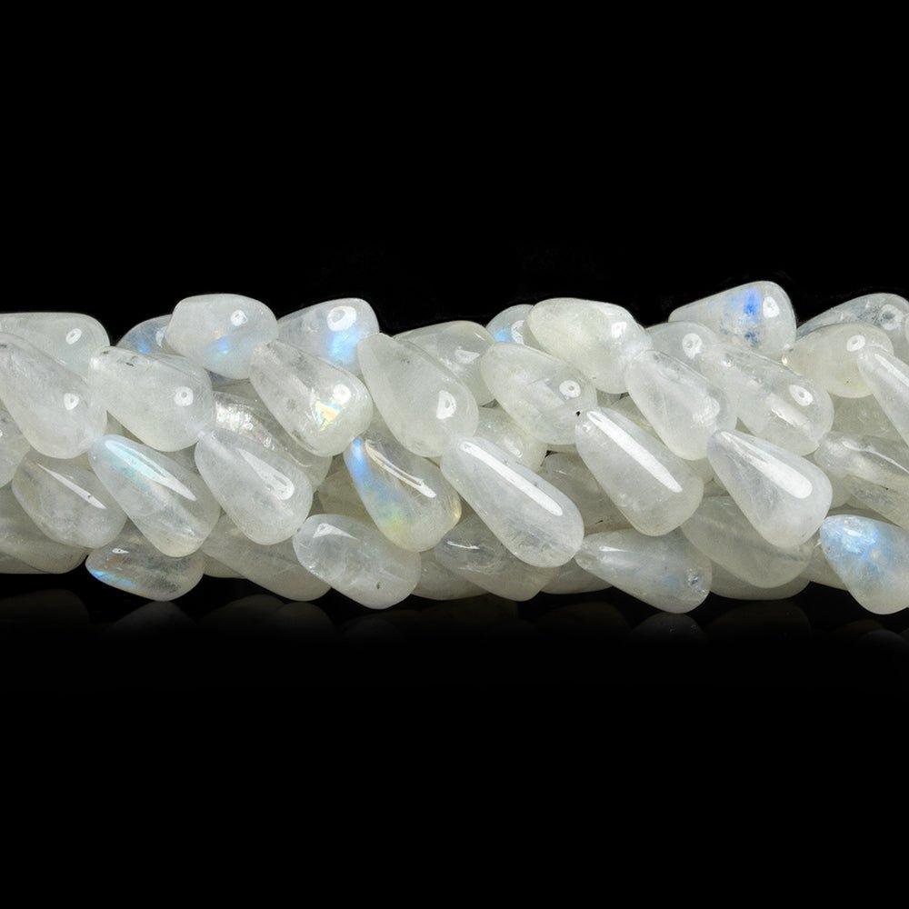 Rainbow Moonstone Plain Teardrop Beads 14 inch 35 pieces - The Bead Traders