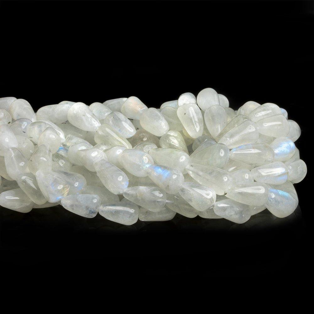 Rainbow Moonstone Plain Teardrop Beads 14 inch 35 pieces - The Bead Traders