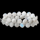Rainbow Moonstone top drill faceted pillows 7 inch 31 beads 10x10mm average - The Bead Traders