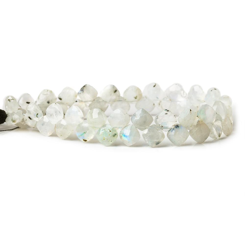 Rainbow Moonstone top drilled Faceted Pillows 7 inches 47 beads - The Bead Traders