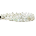 Rainbow Moonstone top drilled Faceted Pillows 7 inches 47 beads - The Bead Traders